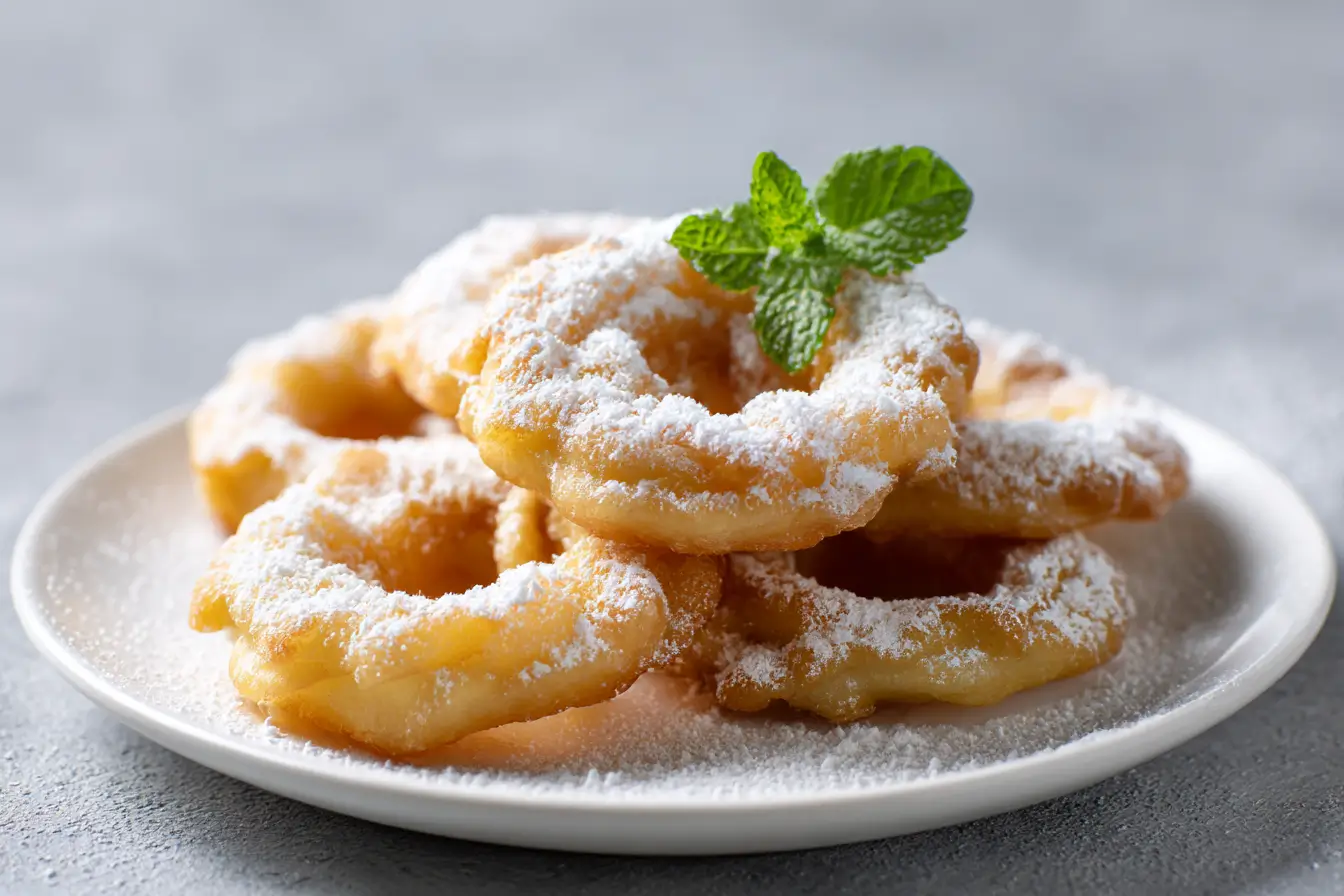 Knusprige Apfelringe mit Blätterteig aus der Heißluftfritteuse für einen köstlichen Snack.