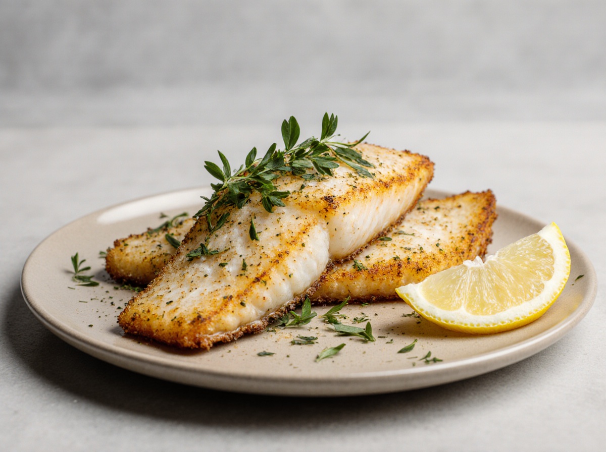 Knuspriger Backfisch aus der Heißluftfritteuse, perfekt für ein schnelles Abendessen.