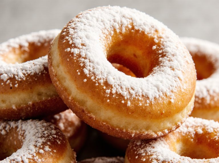 Köstliche Berliner aus der Heißluftfritteuse, perfekt fluffig und mit süßer Füllung.