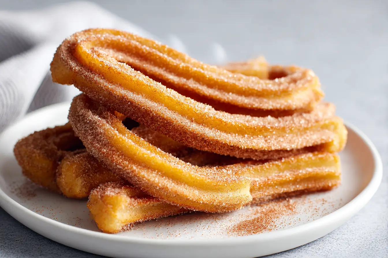 Knusprige Churros aus der Heißluftfritteuse, perfekt zum Dippen in Schokolade.
