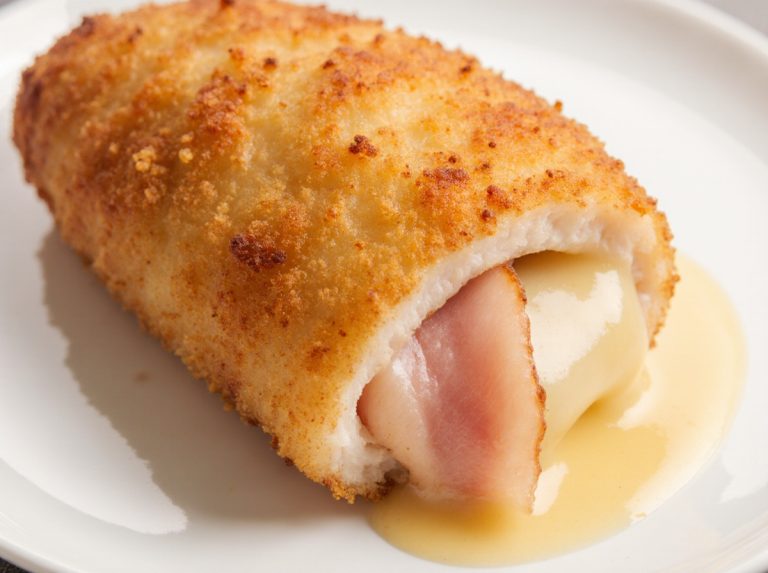 Leckeres Cordon Bleu aus der Heißluftfritteuse, knusprig und saftig.