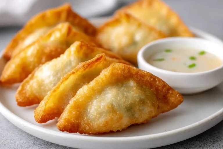 Knusprige Dumplings aus der Heißluftfritteuse, perfekt als Snack oder Hauptgericht.