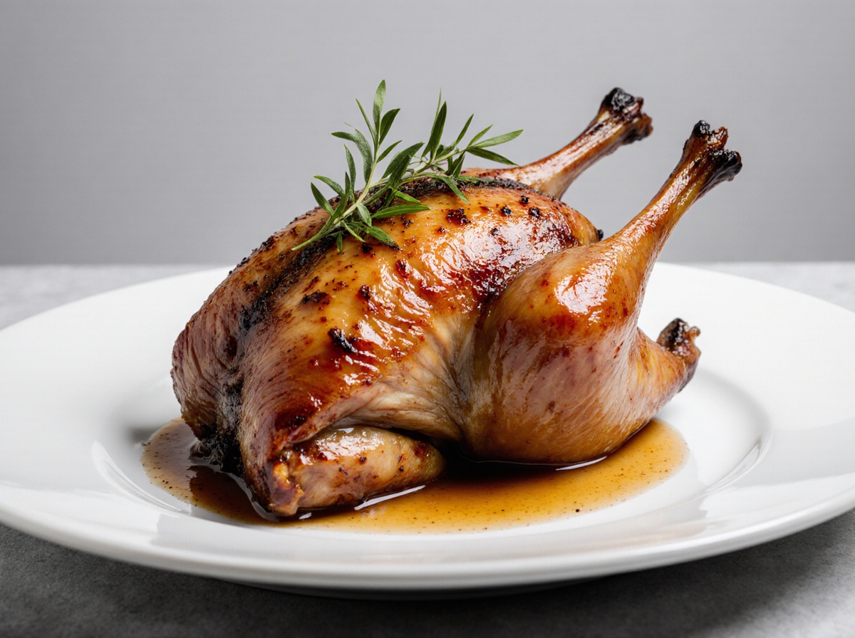 Saftige Ente aus der Heißluftfritteuse mit knuspriger Haut und zartem Fleisch.