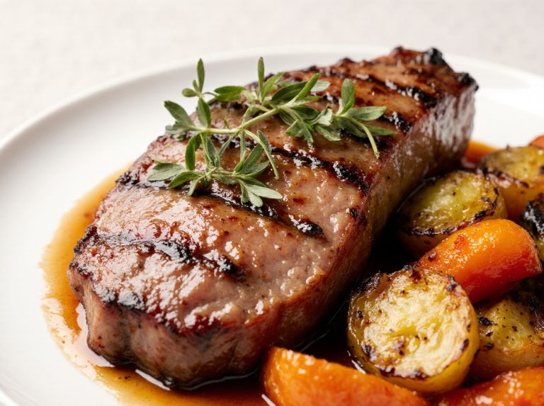 Zartes Entenbrustfilet, knusprig zubereitet in der Heißluftfritteuse für ein perfektes Abendessen.