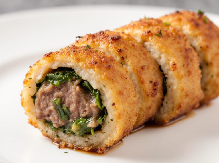 Leckere falsche Rouladen aus der Heißluftfritteuse, perfekt für ein schnelles und gesundes Abendessen.