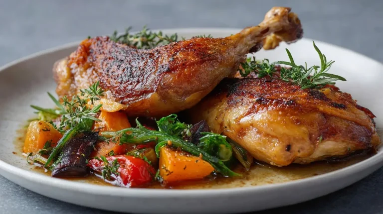 Saftige Gänsekeulen aus der Heißluftfritteuse, zart und aromatisch zubereitet.