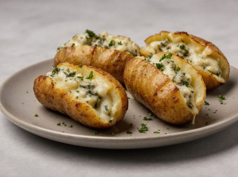 Saftige gefüllte Kartoffeln im Airfryer für ein gesundes und einfaches Abendessen.