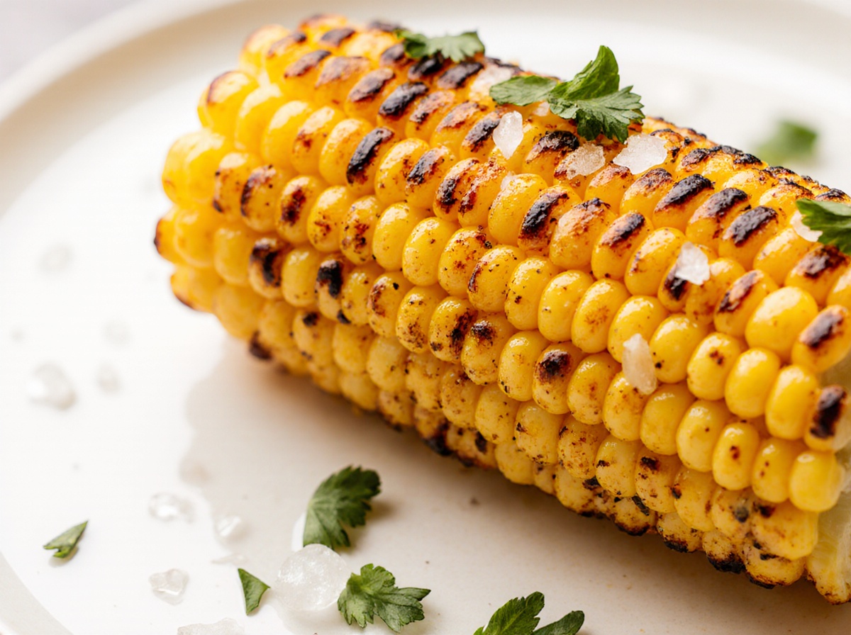 Köstliche Maiskolben aus der Heißluftfritteuse, perfekt zum Grillen und naschen.