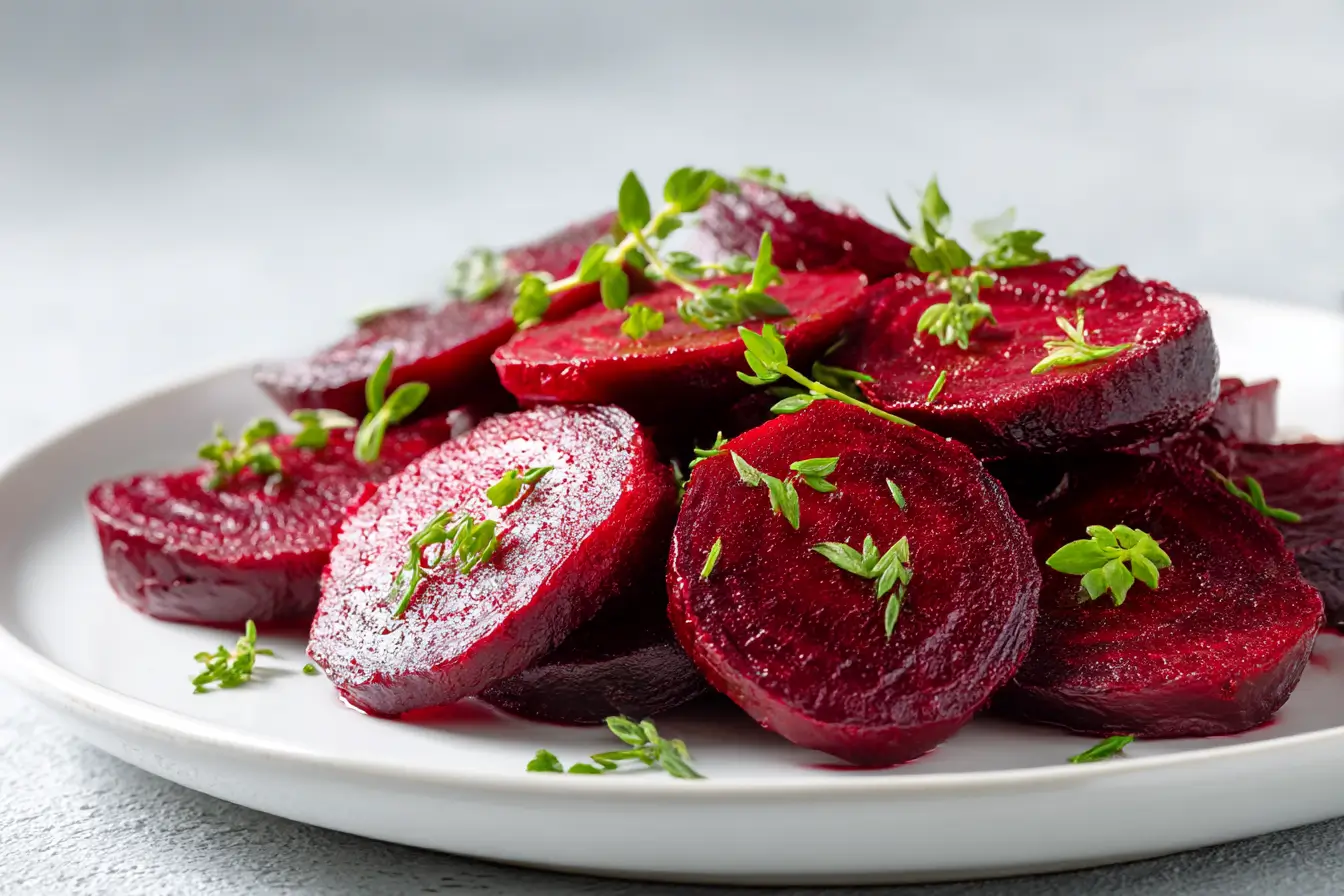 Gepflegte Rote Bete aus der Heißluftfritteuse, zart und wohlschmeckend zubereitet.