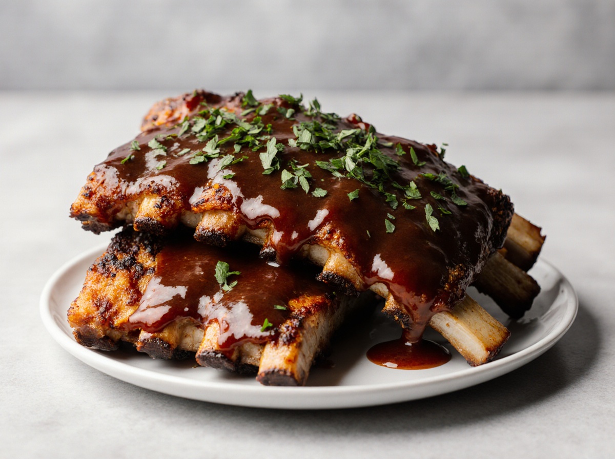 Zarte Spareribs aus der Heißluftfritteuse mit einer köstlichen Marinade.