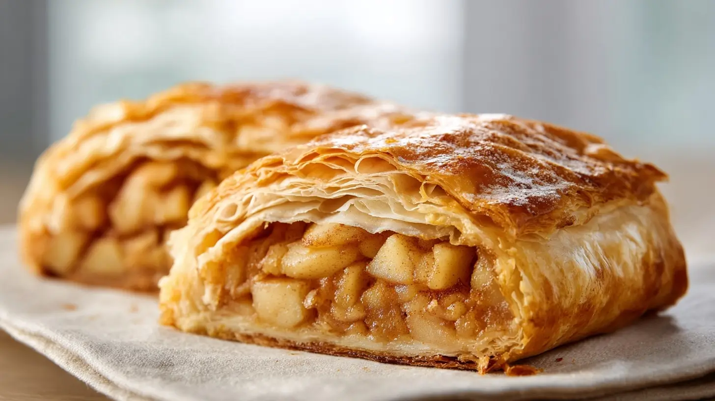 Leckerer Apfelstrudel zubereitet im Airfryer für knusprige Genüsse.