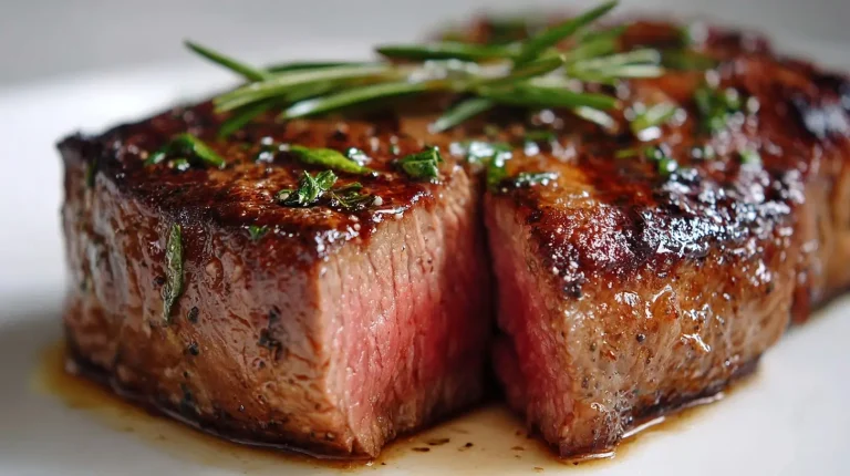 Saftiges Beefsteak aus der Heißluftfritteuse, perfekt gewürzt und zart.