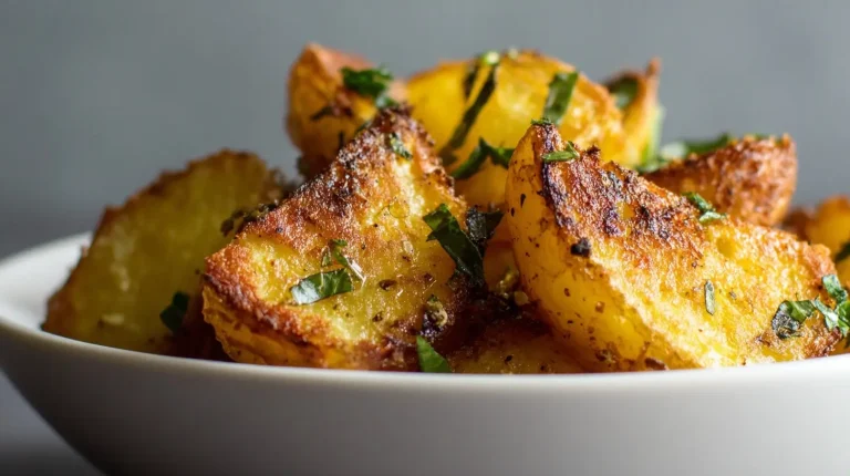 Knusprige Bratkartoffeln aus der Heißluftfritteuse mit goldbrauner Oberfläche und herzhafter Würze.