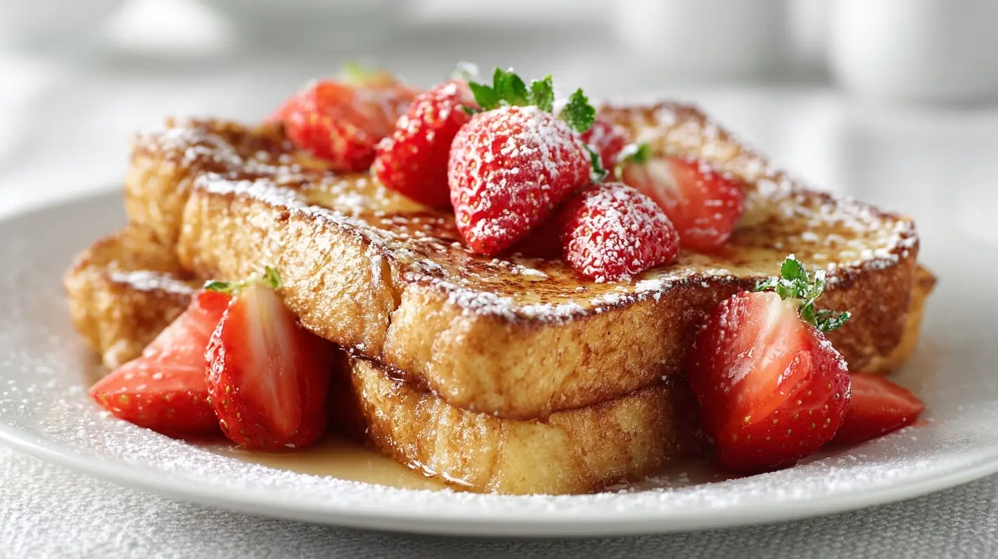 Leckerer französischer Toast aus der Heißluftfritteuse mit perfektem goldenen Finish.