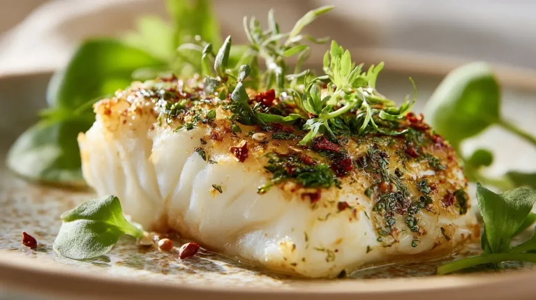 Saftiger Kabeljau im Airfryer mit frischen Kräutern für ein perfektes Abendessen.