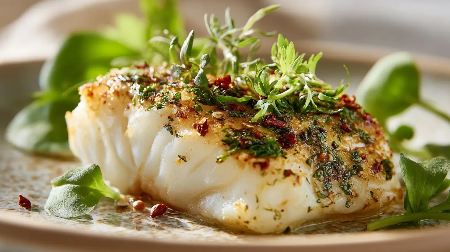 Saftiger Kabeljau im Airfryer mit frischen Kräutern für ein perfektes Abendessen.