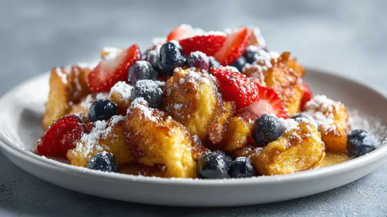 Leckerer Kaiserschmarrn in der Heißluftfritteuse mit goldbrauner Kruste.