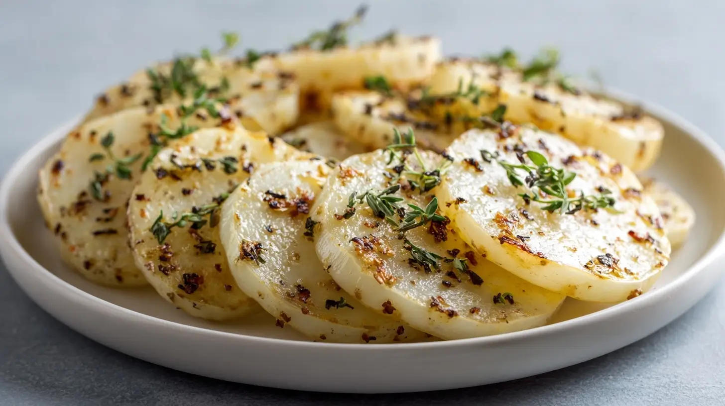 Leckeres Kohlrabi aus der Heißluftfritteuse, perfekt knusprig und gesund zubereitet.