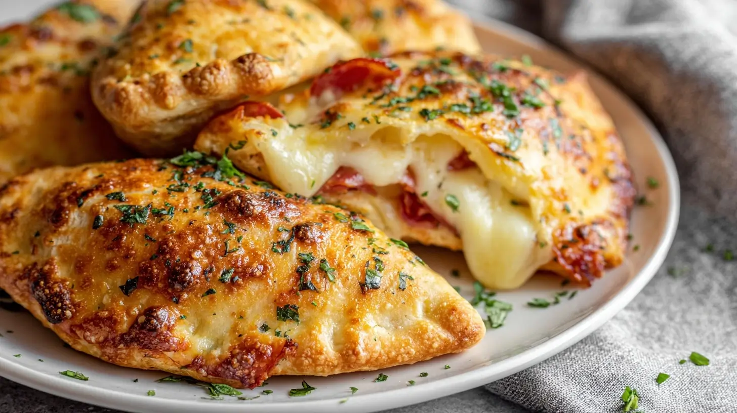 Leckere Mini-Calzones aus der Heißluftfritteuse, perfekt für jede Gelegenheit.
