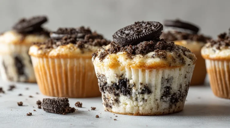 Schmackhafte Oreo Käsekuchen Muffins aus der Heißluftfritteuse für ein tolles Dessert.