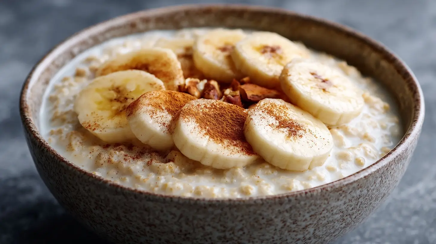 Wärmender winterlicher Haferbrei, perfekt zubereitet im Airfryer für kalte Tage.