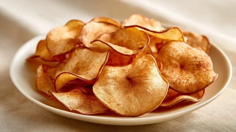 Leckere Airfryer Apfel-Zimt-Chips, perfekt für einen gesunden Snack mit viel Geschmack.