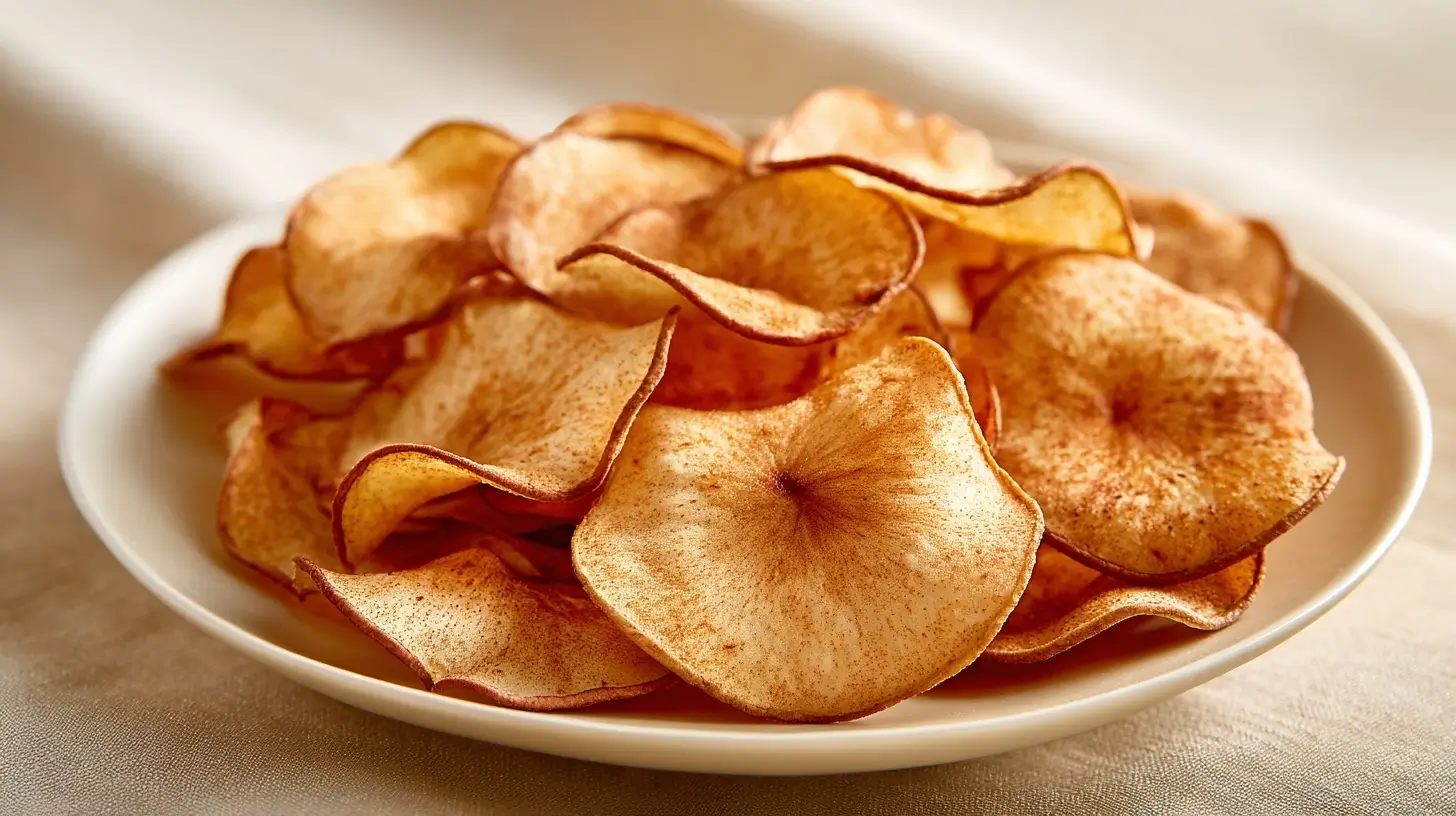 Leckere Airfryer Apfel-Zimt-Chips, perfekt für einen gesunden Snack mit viel Geschmack.