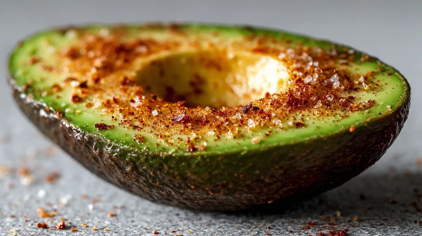 Leckere gebackene Avocado aus dem Airfryer, perfekt für eine gesunde Mahlzeit.