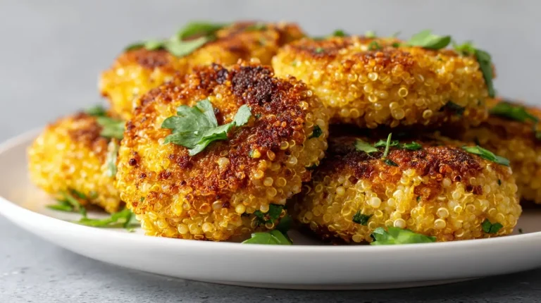 Leckere und gesunde Quinoa-Bratlinge aus dem Airfryer, perfekt für eine nahrhafte Mahlzeit.