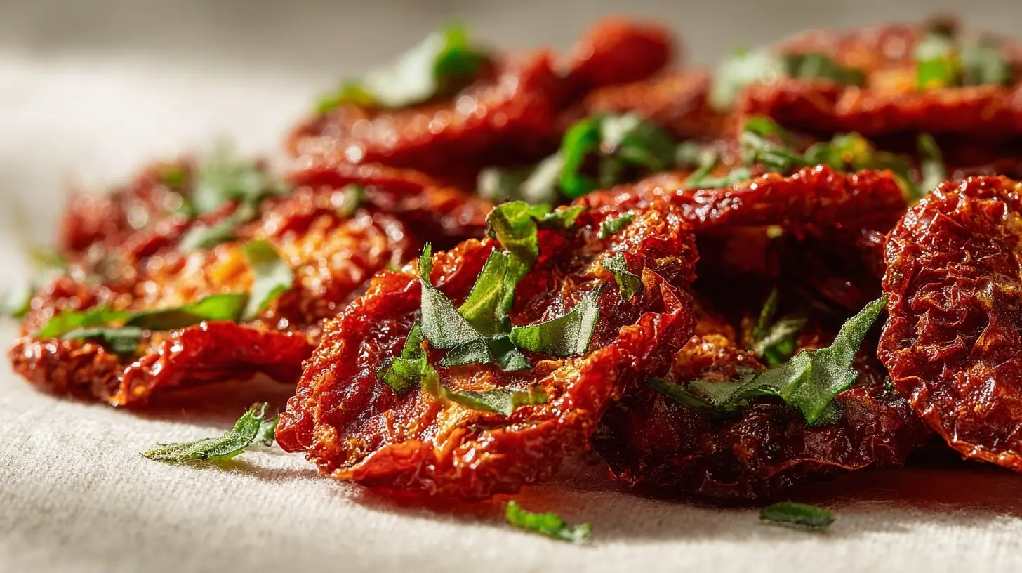 Leckere getrocknete Tomaten aus dem Airfryer, perfekt als Snack oder in Gerichten.