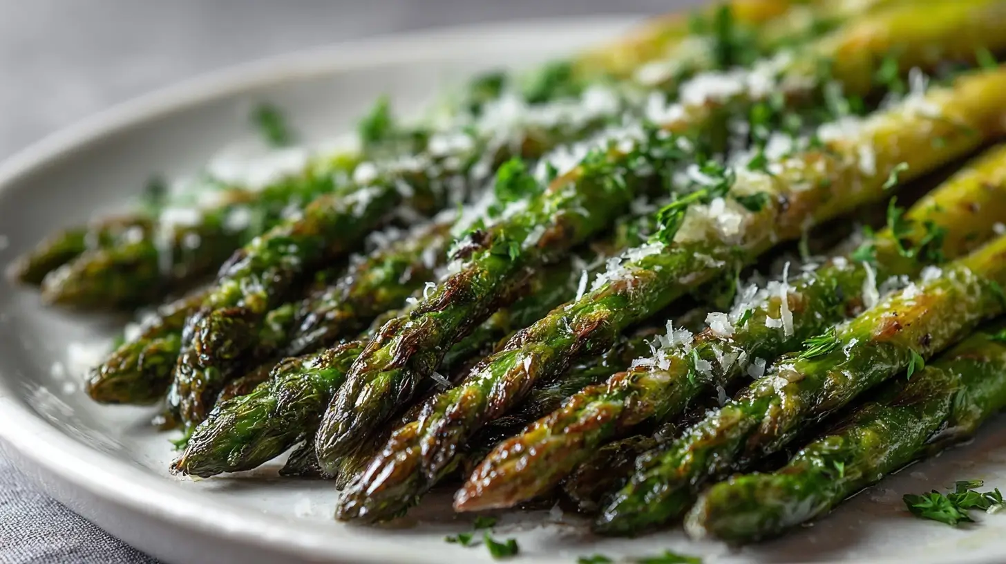 Leckeres Parmesan Spargel Gericht aus dem Airfryer, perfekt knusprig und voller Geschmack.