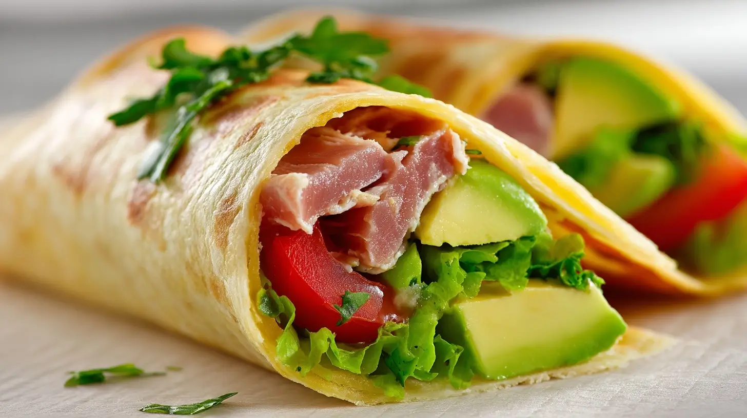 Leckere Thunfisch Wraps aus der Airfryer, perfekt für ein schnelles Abendessen.