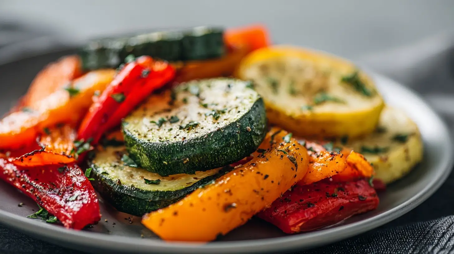 Leckere, knusprige Gemüse aus dem Airfryer, perfekt zubereitet mit ein wenig Öl.