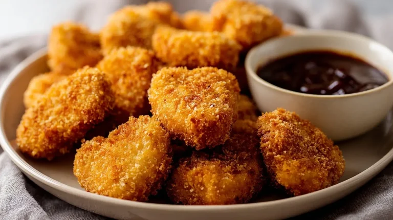 Knusprige gefrorene Chicken Nuggets, perfekt zubereitet im Airfryer für ein schnelles Abendessen.
