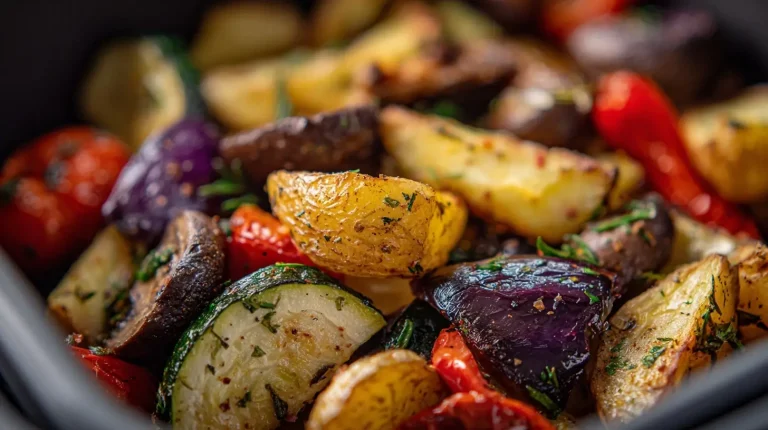 Leckeres mediterranes Gemüse, perfekt zubereitet im Airfryer.