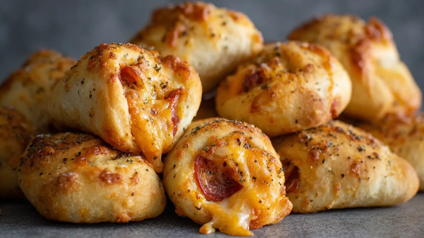 Leckere Pizzabrötchen aus dem Airfryer, perfekt für einen schnellen Snack.