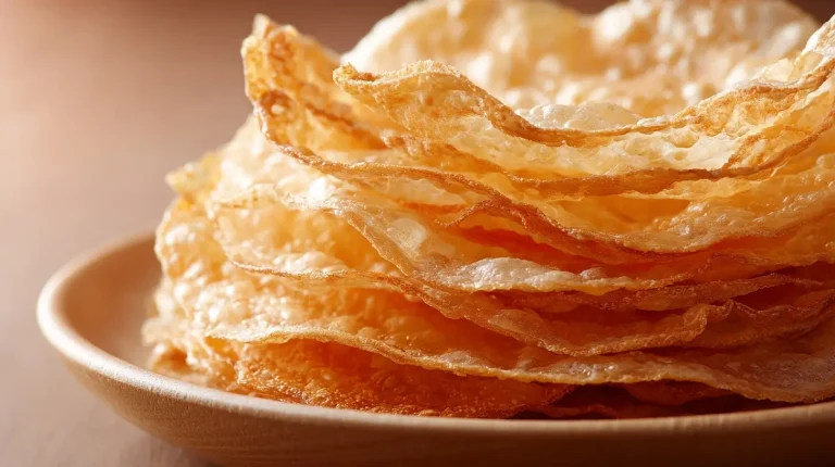 Knusprige Reispapier Chips, die perfekt im Airfryer zubereitet werden.