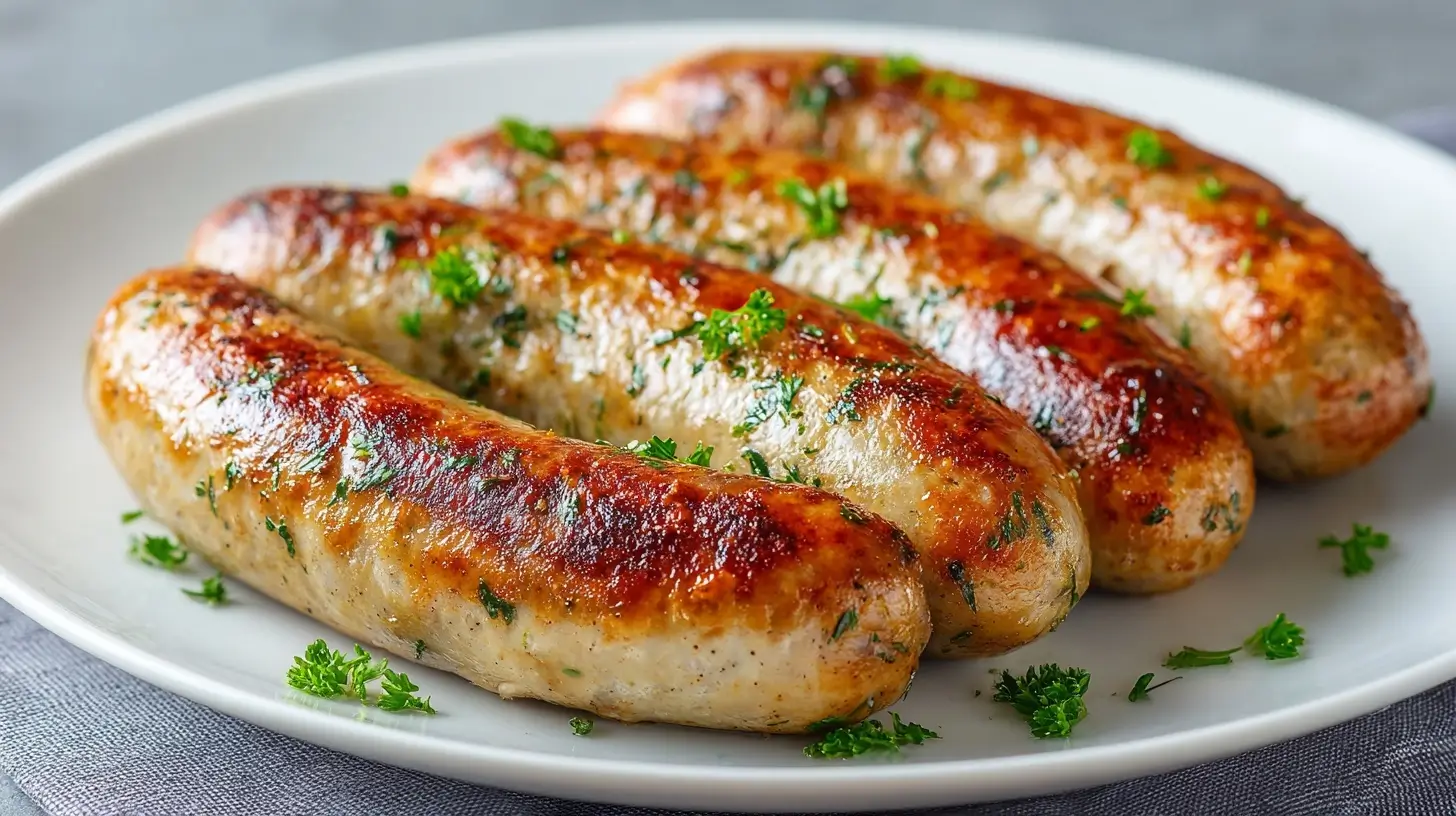 Leckere rostbratwurst aus der Airfryer für ein gesundes und knuspriges Essen.
