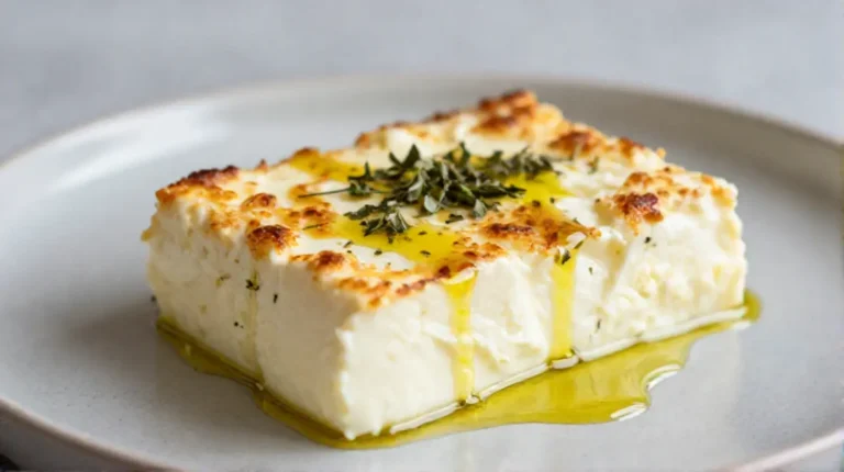Leckeres Schafskäse überbacken im Airfryer mit krosser Oberfläche und aromatischem Geschmack.