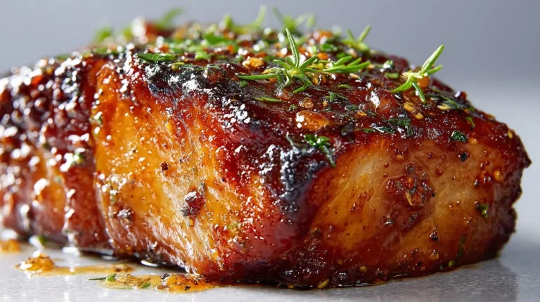 Saftiger Schweinebraten zubereitet im Ninja Airfryer für knusprige Oberfläche und zartes Fleisch.
