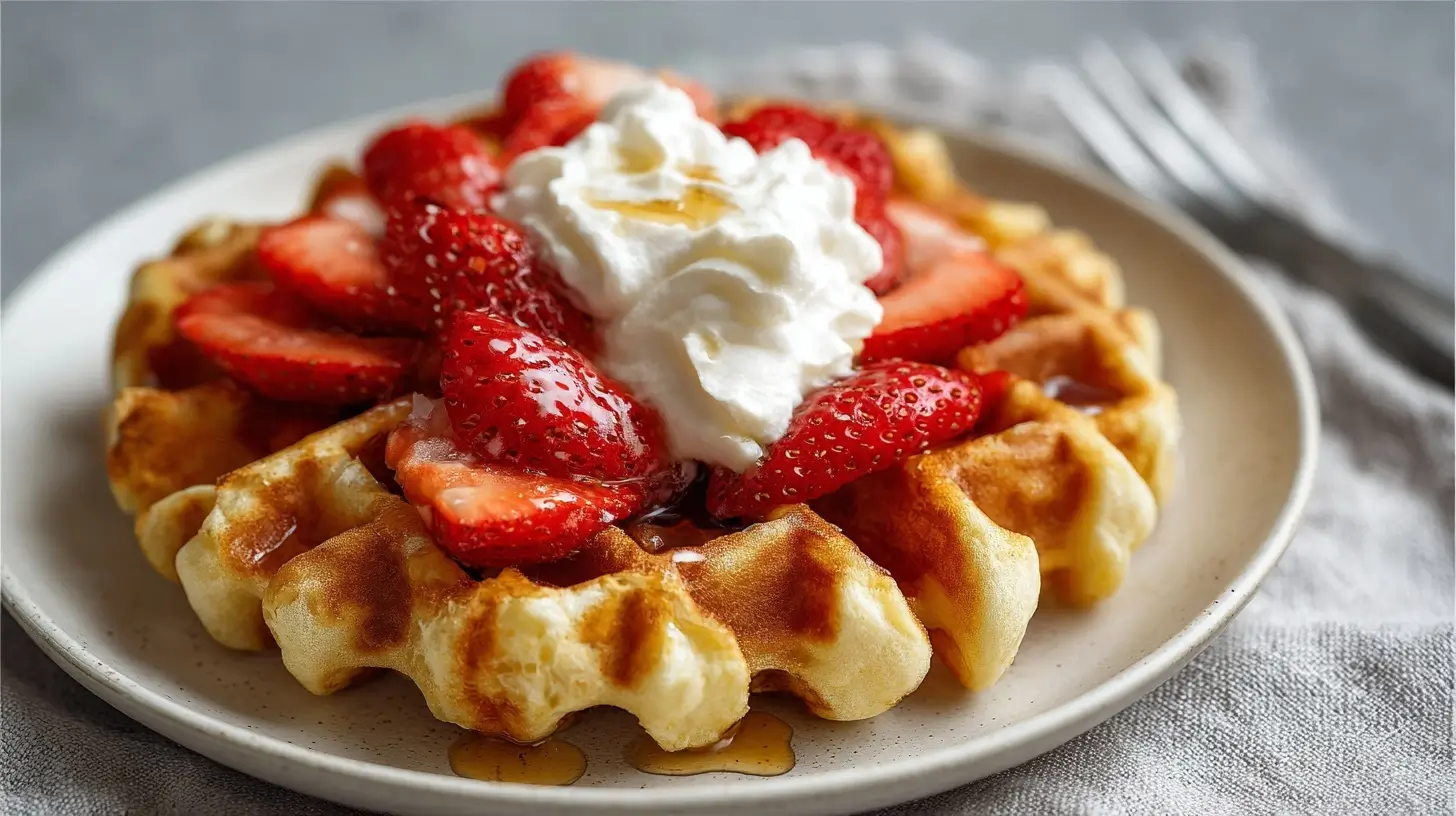 Leckere Waffel im Airfryer, knusprig und goldbraun gebacken.