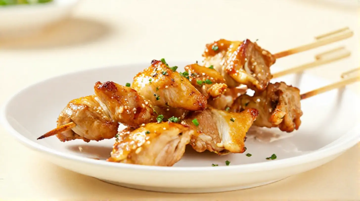Saftige Airfryer Hähnchenspieße, perfekt für ein schnelles Abendessen.