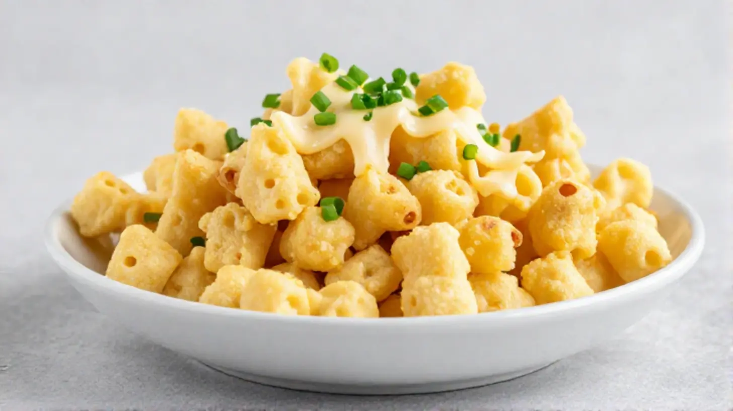 Leckere Käsespätzle aus dem Airfryer, perfekt goldbraun und knusprig.