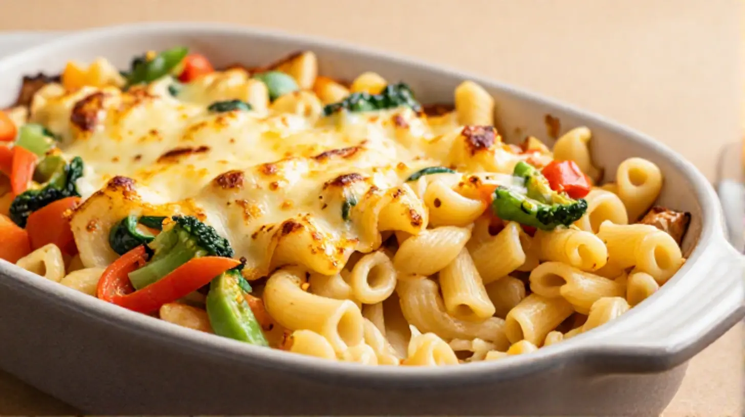 Leckerer Nudelauflauf aus dem Airfryer, perfekt für ein schnelles Abendessen.