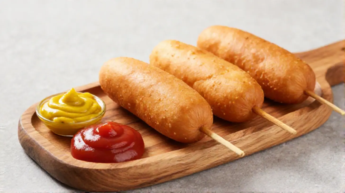 Leckere Mais-Hunden hergestellt im Airfryer für knusprigen Genuss.