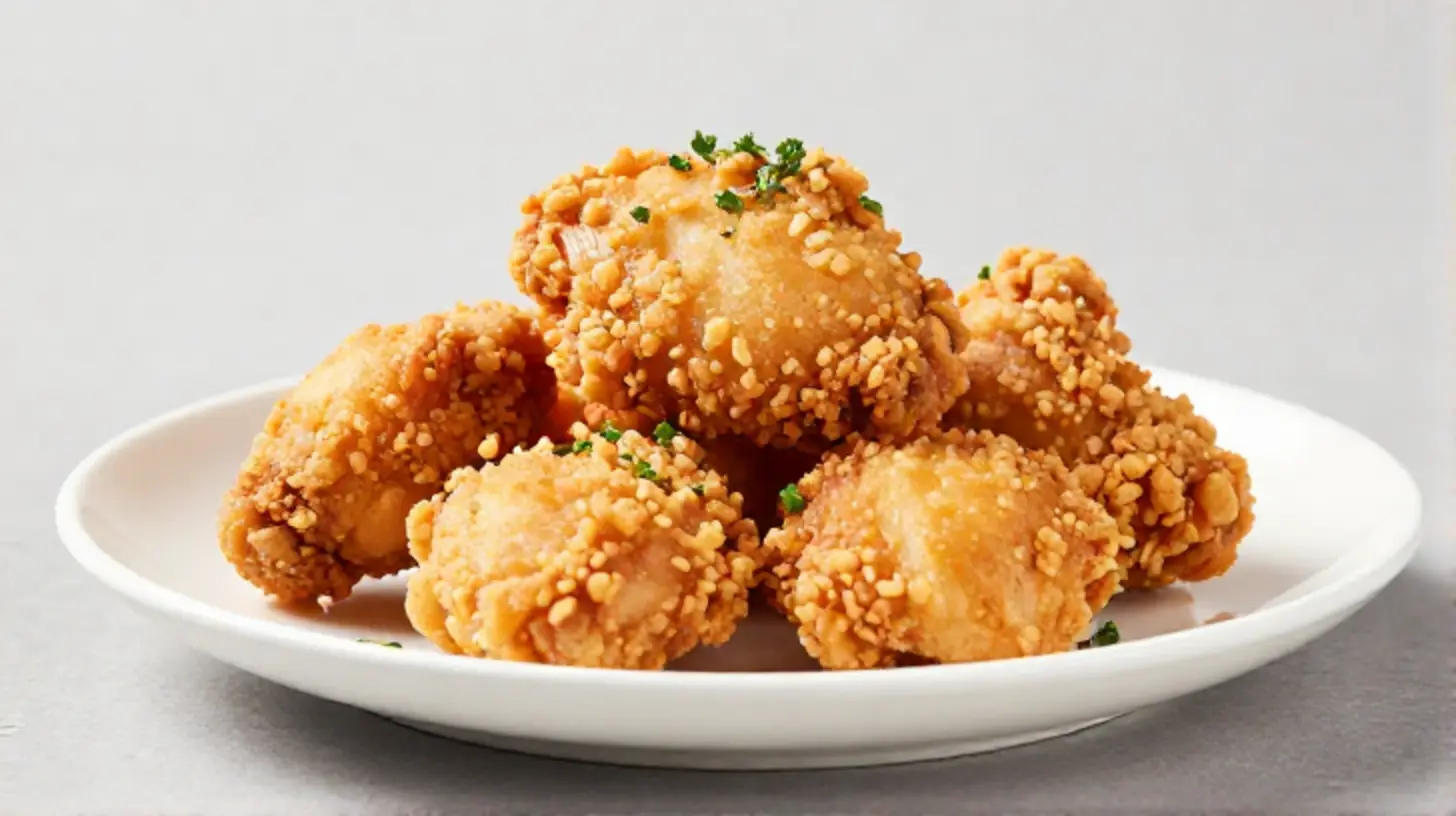 Leckeres gefrorenes Hähnchen, knusprig und saftig zubereitet im Airfryer.