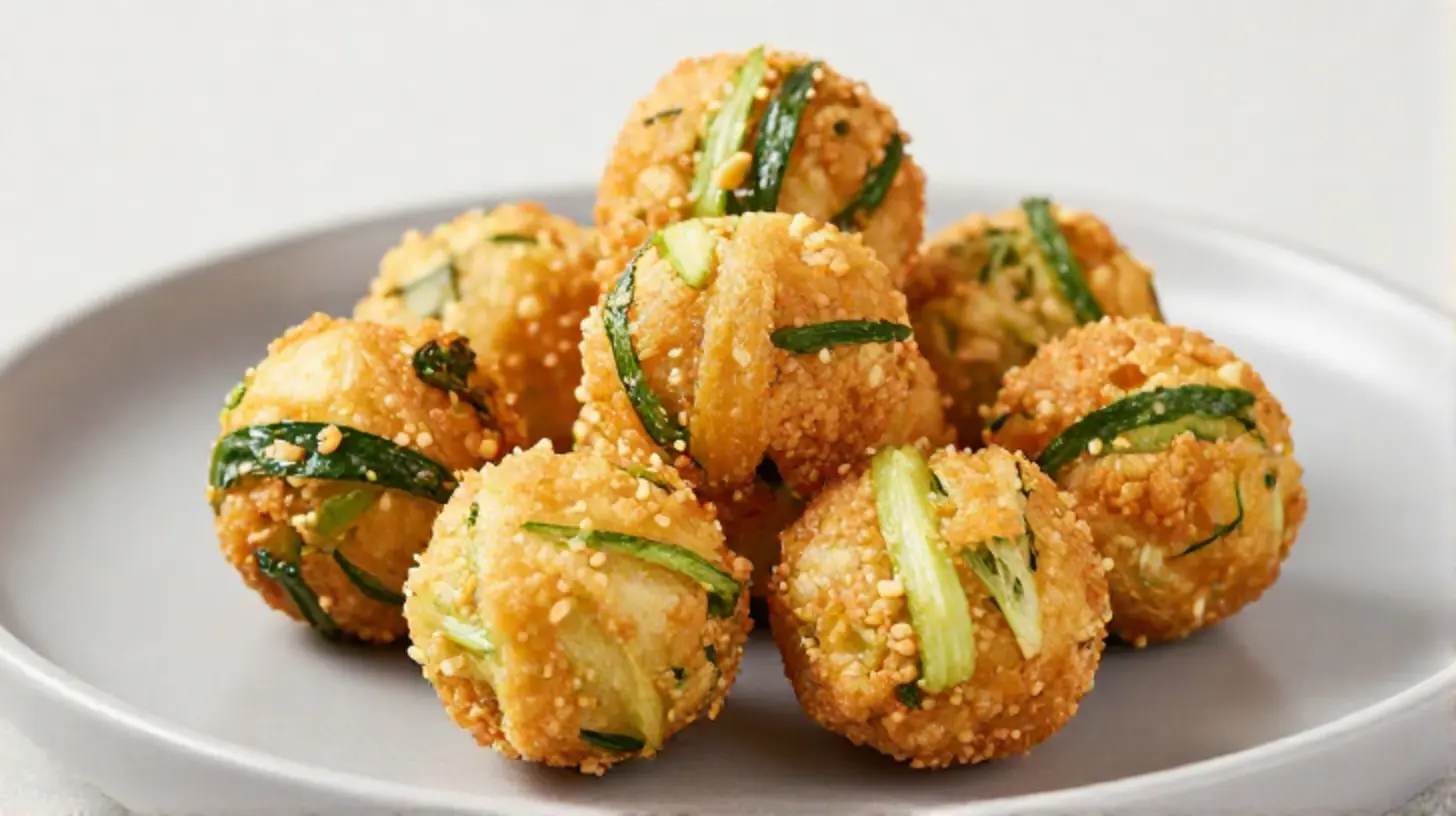 Leckere und knusprige Gemüsebällchen aus dem Airfryer, perfekt für jeden Snack.