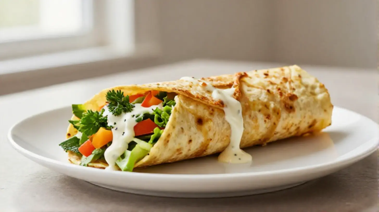 Leckerer Kartoffel-Wrap aus der Airfryer, perfekt für einen gesunden Snack.