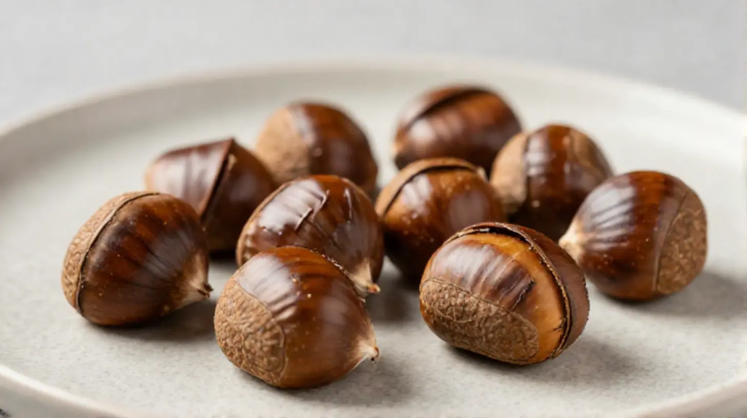 Leckere Kastanien, perfekt zubereitet im Airfryer für einen knusprigen Genuss.