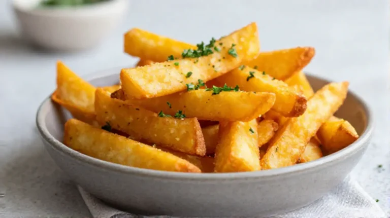 Leckere Kürbispommes aus dem Airfryer, knusprig und perfekt gewürzt.